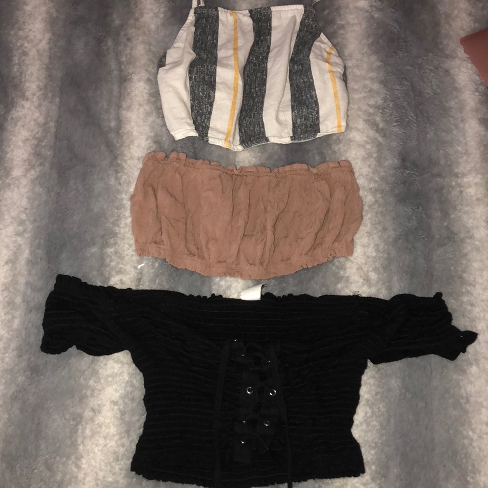 Three tank top/ strapless tops!